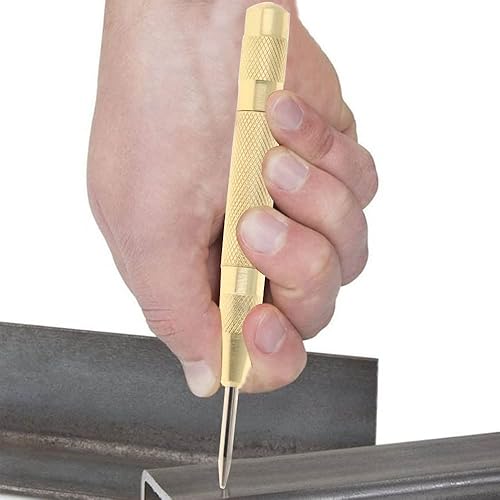 Miniatura 5 de Utoolmart Herramienta de mano de impacto ajustable con resorte de perforación central automática para madera de metal, acero Cr-V con caja de latón