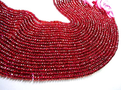 Garnet rouge naturel 3mm perles rondelles facettées pour création de bijoux DIY