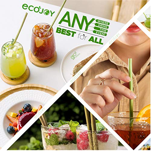 Ecojoy Biodegradable Grass Straws 119 Pack, 100% Natural Eco Friendly, Premium Straws For Smoothies, Party, Drinking, Alternative To Plastic, Paper, Reusable Metal, Bamboo Straws #TOP5