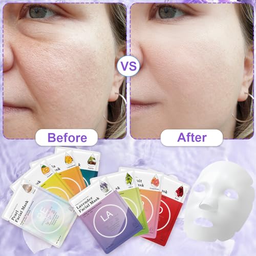 144-Pack-Collagen-Essence-Sheet-Facial-Masks-Bulk-Sheet-Masks-for-Face-Hydrating-Facial-Masks-for-All-Skin-Types-Moisturizing-and-Soothing-Natural-Skincare-Spa-Face-Mask