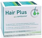 amitamin Hair Plus Haar Vitamine 60 Kapseln, Apothekenqualität, auch bei erblich bedingtem Haarausfall, mit Biotin, Vitamin B1, B2, B6, B12, Hirse- und Traubenkernextrakt, Vitamin A, C, E, Selen
