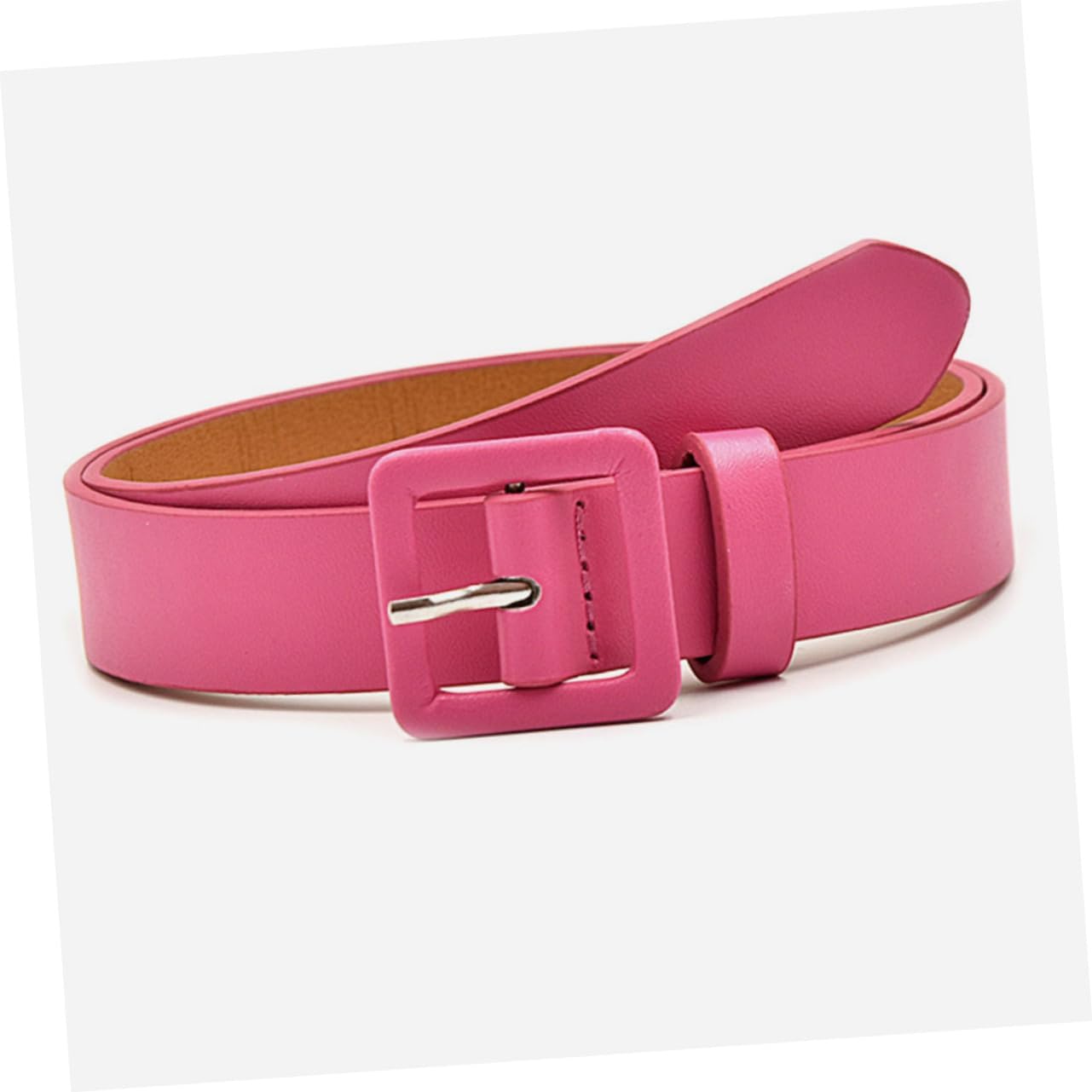 BESTYASH 4pcs Girls Belts Solid Color Imitation Waist Belts for Boy Girl for Jeans and Camel