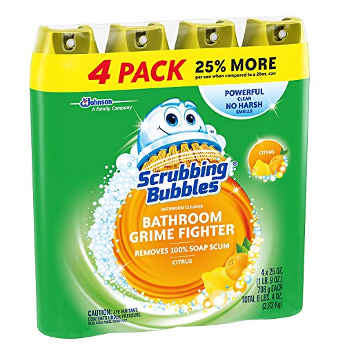 Scrubbing Bubbles 4 Pack Lemon Foaming Bathroom Cleaner, 25 Ounce (Pack Of 4), Yellow, 100 Ounce #TOP2