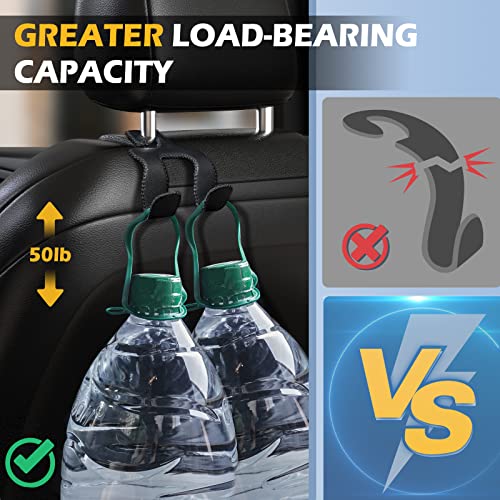 Carever Car Accessories Seat Hook Organizer - Upgraded 2 In 1 Stronger Leather Car Purse Holder For Purse And Bag Car Essentials For Women Interior Hanging Accessories Travel Backseat Headrest Hooks #TOP2