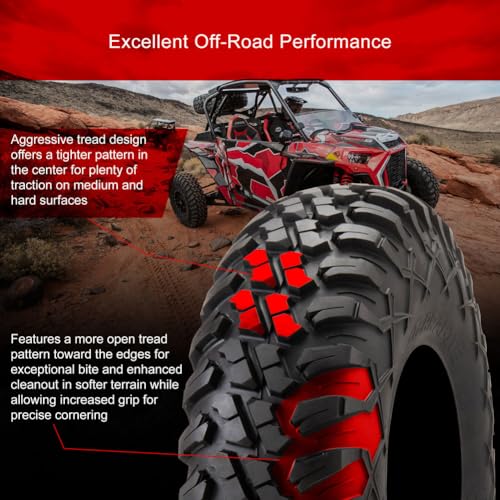 Image of Set of 4 Tusk Terrabite Radial Front & Rear Tires - 35x10.5-15 Front & Rear - 8-Ply Rated Radial Construction, ″ Deep Tread, Medium-Hard Terrain, Heavy Duty Sidewall Tread Armor, High Load Capacity