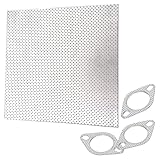 Dichtungspapier Auspuff Dicke 1,6mm 20x20cm, Auspuffdichtung Krümmerdichtung Hochleistungs-Multilayer Metallplatte, Hitzebeständig bis 350°C, Universelle Dichtung zum Schneiden für Autos und Maschinen