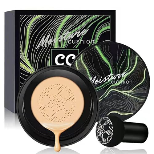 Fond De Teint CC Crème Avec Coussin D'air En Forme De Tête De Champignon, Maquillage De Fond De Teint BB Cream CC Cream, Maquillage Nude Correcteur Hydratant Éclat