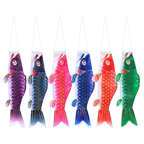 DOITOOL Japanese Carp Flag Decoration 15.7 Inch Koi Fish Windsock Outdoor Garden Party Hanging Festival Ornament