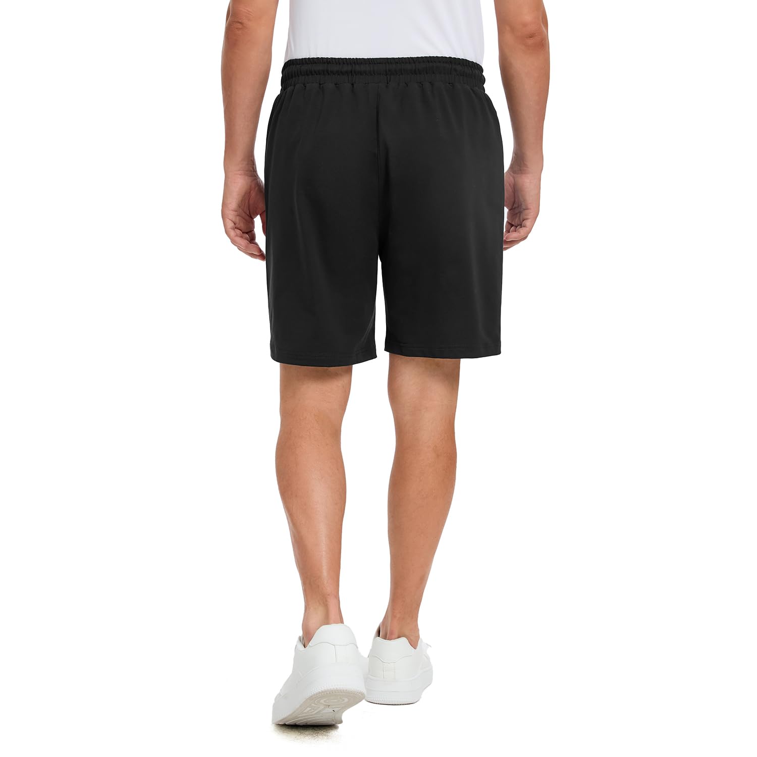 FGFD&OU Pantalón Corto Hombre Algodón Pantalones Cortos Deportivo para Correr Deporte Yoga Tiempo Libre, Bermuda de Elásticos Transpirable con Bolsillos Cremallera