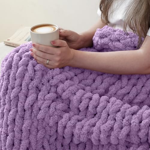 Jumbo Chenille Chunky Yarn for Crocheting - Super Bulky Fluffy Chunky Yarn for Hand Knitting - Extra Thick Soft Blanket Big Yarns 8 Jumbo Pack (27yds,8 oz Each Skein) Dark Purple by mellobello - Image 2