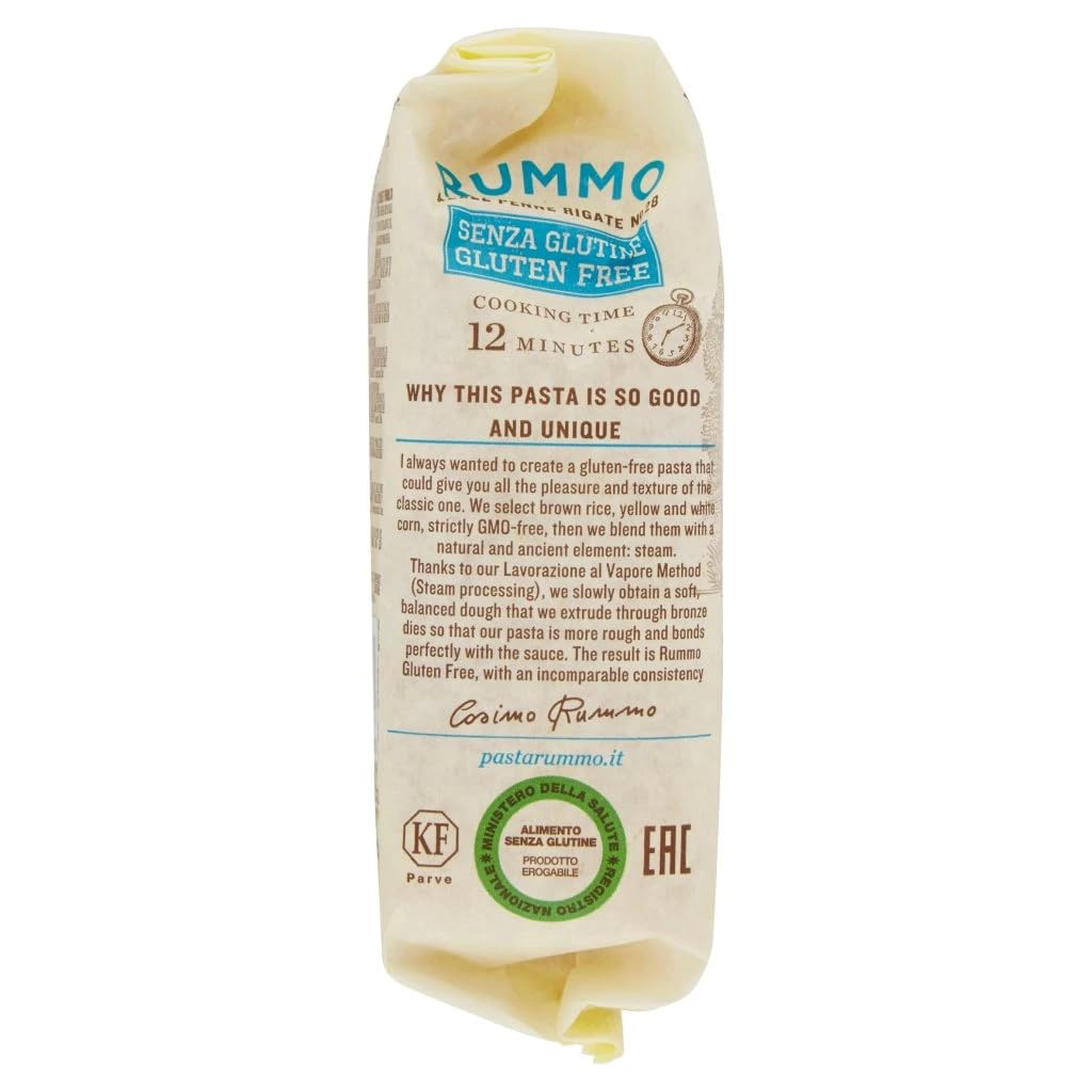 Rummo Glutenfreie Pasta Mezze Penne Rigate,Nudeln Senza Glutine 36 x 400g + Beni Culinari Kostenloser Schlüsselanhänger