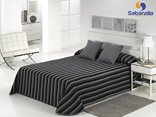 Sabanalia Tagesdecke Dover Cama 120 - 215 x 280 grau gestreift