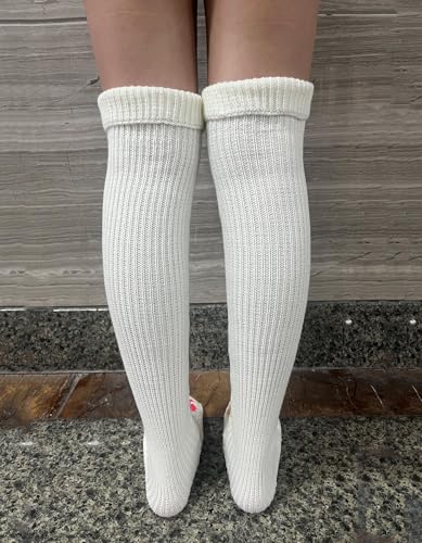 Image of Leoparts Crochet Thigh High Socks Granny Square Over Knee High Retro Knitted Stocking Colorful Leg Warmers