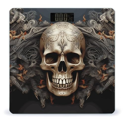 Báscula digital de baño con diseño Skulls y capacidad 400 lb