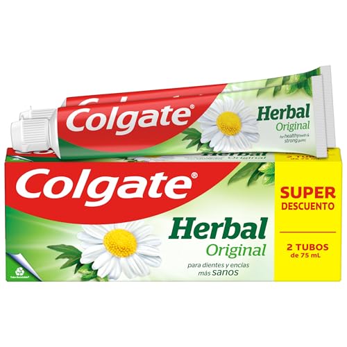 Colgate Herbal Original, Pasta de Dientes para Dientes y Encías, Blanco, 75 Mililitros, 2 Unidades