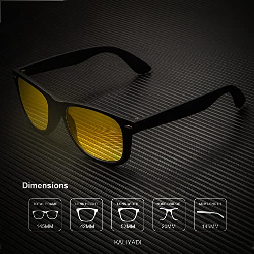 Image of KALIYADI Polarized Sunglasses for Men and Women Matte Finish Sun glasses Color Mirror Lens UV Blocking (3 Pack)