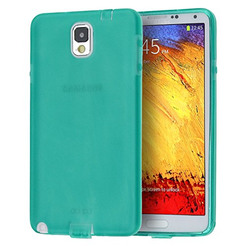doupi PerfectFit Funda Compatible con Samsung Galaxy Note 3, Tapones de Polvo instalados TPU Ligero Estuche Protección, Verde
