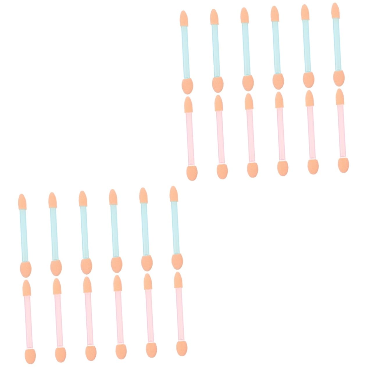 FOMIYES 2sets Eyeshadow Sponge Sticks Disposable Eyeshadow Brush Tip Makeup Tools for Women 24pcs*2 Random Color