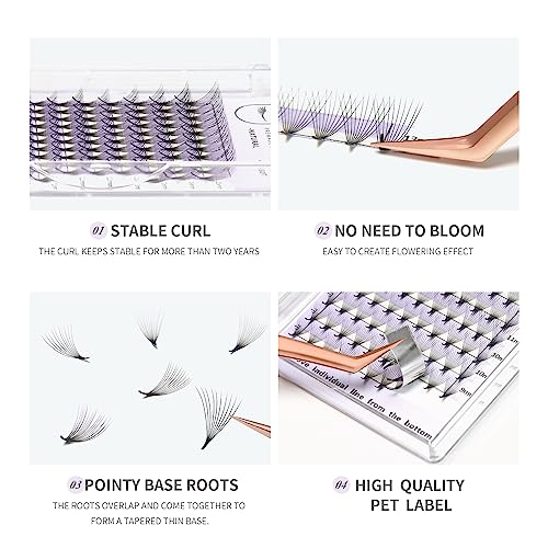 ANNAFRIS Premade Fan Eyelash Extension 12D 0.05mm C Curl 9-13mm Mix Volume Lash Extensions Pointy Base Lash Pre Made Fan Russian Eyelash False Lash(12D,0.05,C 9-13mm) - Image 4