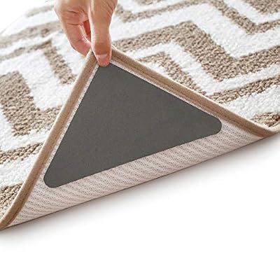 Anti Curling Rug Grippers - Latest Anti Curling Rug Pad Anti Folding Carpet Corners to Make Rug Corner Flat, EVA Foam Carpet Tape No Sticky to The Floor Hardwood Safe & Removable Not an Anti-Slip Pad