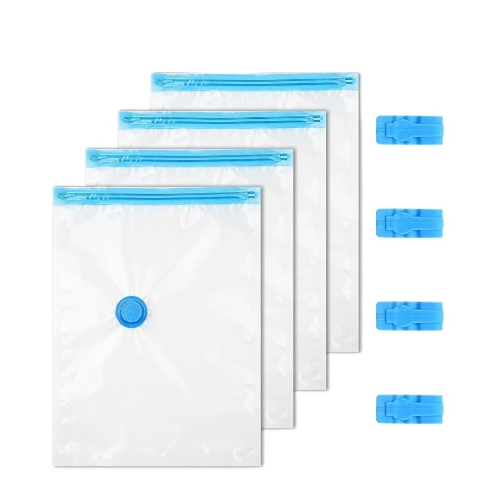 4pcs Thickened Vacuum Compression Bag, Transparent, Storage, Household Clothing And Sorting(70-100)