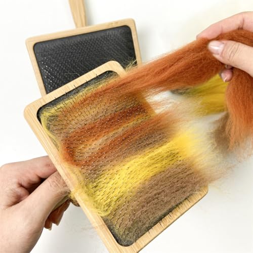Drop Spindle with Carding Brushes Crosses-Shaped Wooden Turkish Spindle Wool Carders for Yarn Weaving Wool Crocheting