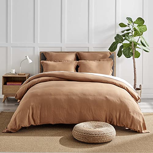 Image of Levtex Home - 100% French Flax Linen - Euro Sham - French Flax Washed Linen - Sandstone - Sham Size (26x26in.), No Insert