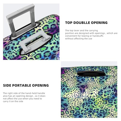 Green Leopard print Luggage cover, suitcase protector, elasticated protective sleeve, fits 18-32 inch suitcases4