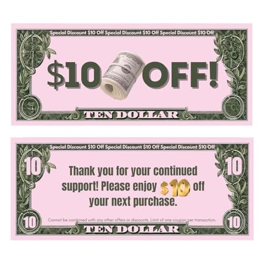 50pcs $10 Gift Voucher, Cash Coupon Loyalty Reward Cards for Small Business