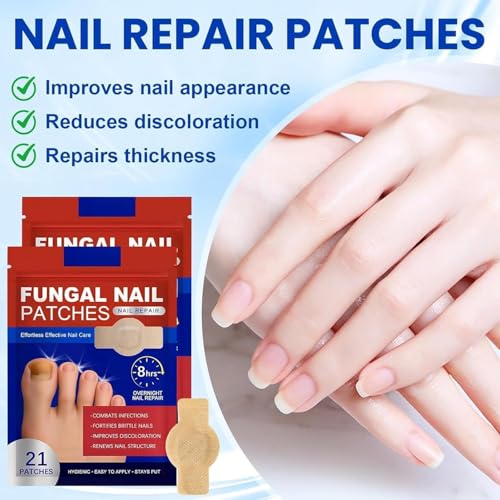 Image of Fungal Nail Repair Patches for Toenail & Fingernail Care - Hydrogel Nail Treatment Patches for Brittle, Thick and Discolored Nails | Overnight Adhesive Nail Care Strips (30)