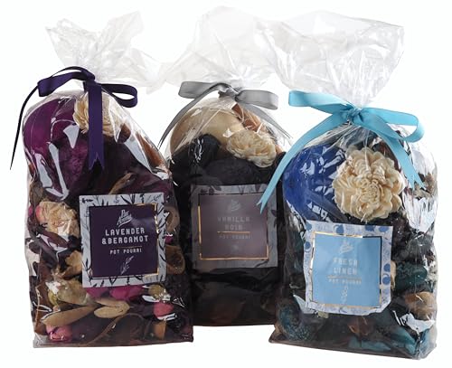 Pot Pourri Fragrance Bags - Linen, Vanilla Noir, Lavender Bergamot - Set of 3