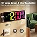 JALL 16.15 inch Large Digital Wall Clock, RGB Lights with Remote Control, Dual Alarms with Big LED Display, Auto DST, C° / F° Temperature for Classroom, Birthday Gift, Senior