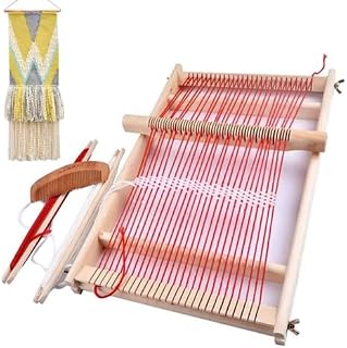 Nicoone Weaving Loom Kit, Mini Traditional Wooden Weaving Machine DIY Handmade Tapestry Knitting Frame Loom Blanket Scarf Weaving Loom Kids Educational Toy for Beginners and Children