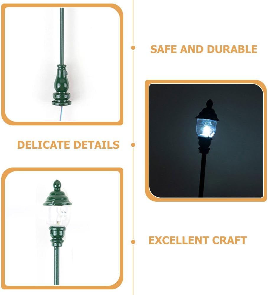 4Pcs Miniature Yard Lamps Model Simulated Street Light Props Sand Table Lamp Props