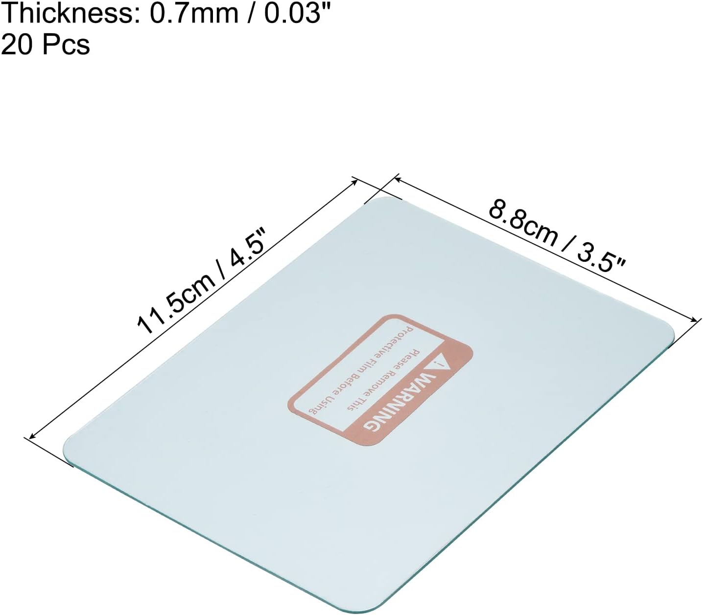 PATIKIL 4.5 x 3.5 Inch Welding Protection Lens, 20 Pack Transparent Round Angle Protective Replacement for Solar, Clear