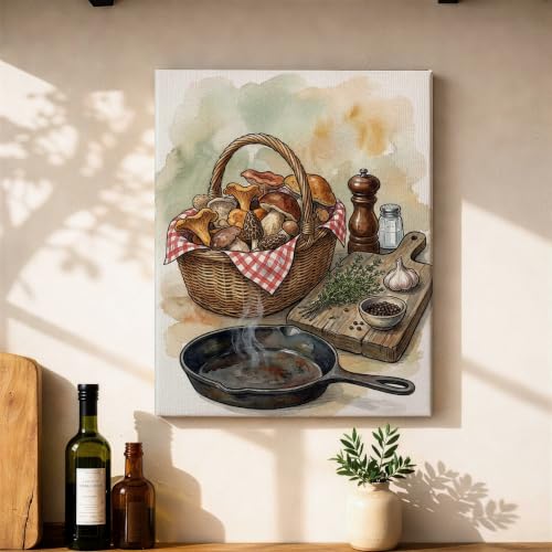 Lienzo de cocina otoñal para decorar el rincón de desayuno en un hogar rústico
