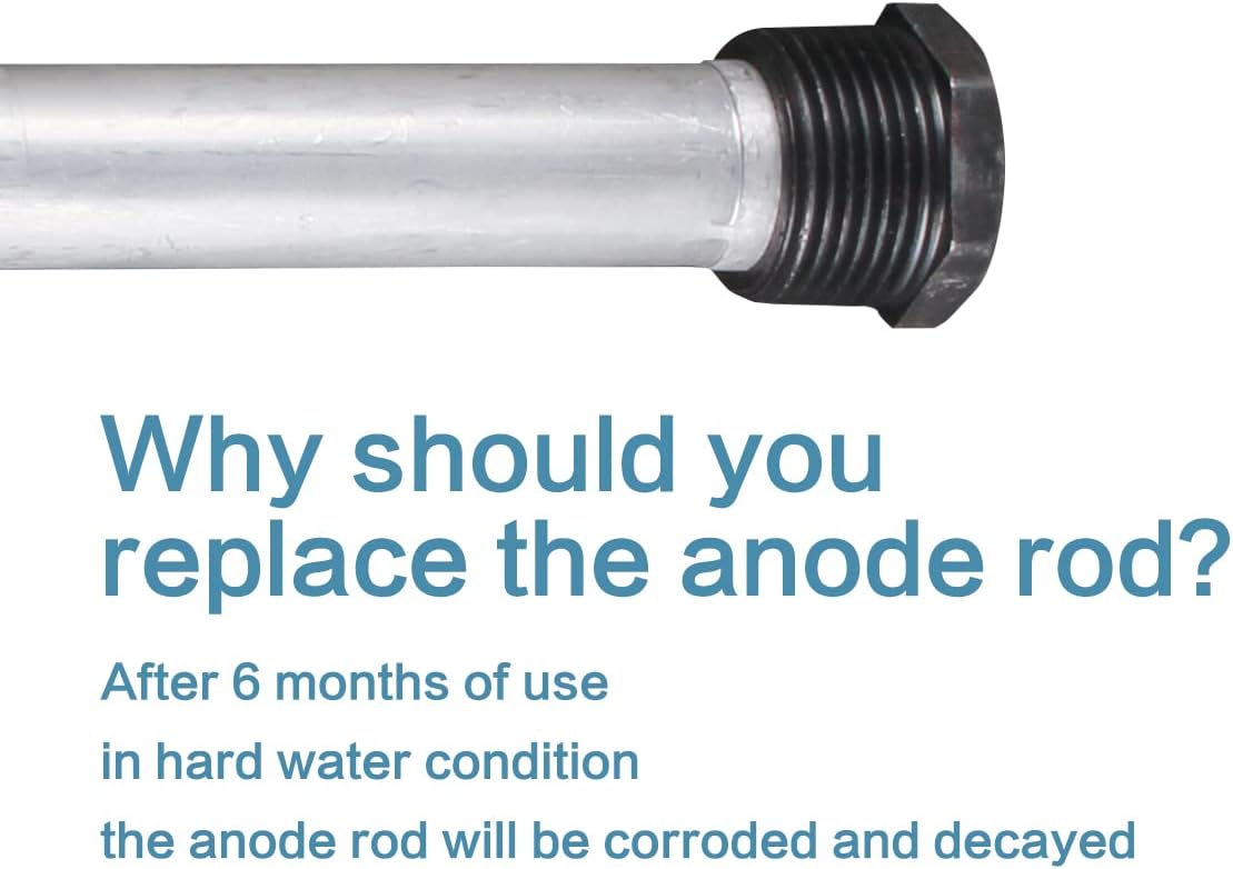 Rv Heater Anode Rod Aluminum/Zinc Tank Corrosion Protection 2 Pack | extend the life of your water heater tank，9.25''Long & 3/4'' Thread，fits for almost all water heaters
