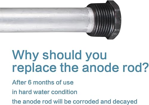 Miniatura 4 de Eau - Varilla de ánodo para calentador de caravana, paquete de 2 varillas de ánodo para tanque de agua caliente Eau de aluminiozinc, Suburban y