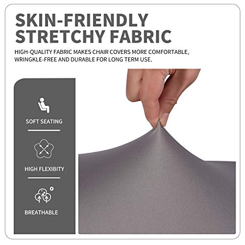 Deisy Dee Stretch Chair Cover Slipcovers For Low Short Back Chair Bar Stool Chair C114 (Light Grey) #TOP2