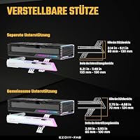 EZDIY-FAB 5V ARGB GPU Halter Halterung Grafikkarte GPU Unterstützung Videokartenhalter Halterung,Schanzbare Struktur,Grafikkartenhalterung Sag Holder/Holsterhalterung RX7990XTX, RTX4090,Weiß-341-1 – Ansicht 5
