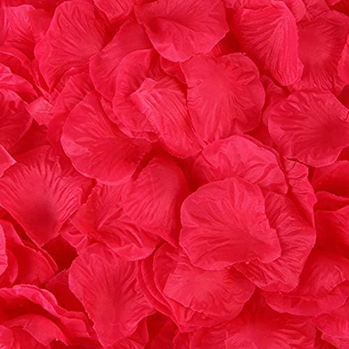 2000 Pcs Silk Artificial Rose Petals Wedding Flower Decoration (Red & Dark)