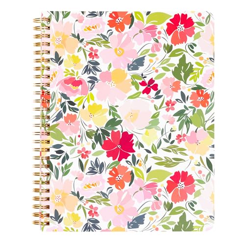 Carnet à spirales avec poche intérieure Martha Stewart cahier floral ligné