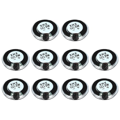 QUARKZMAN 10 unidades 2 W 8 ohmios pequeños altavoces carcasa de metal redondo interno microimán altavoz para mini altavoz DVD EVD multimedia portátil máquina publicitaria portátil