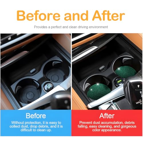 Image of Osilly Bling Car Cup Holder Coaster, Crystal Rhinestone Anti-Slip Insert Coasters, Universal 2.75 Inch Fashion Automotive Cup Mat, Car Interior Accessories Decor Gifts for Women (Green, 4PCS)