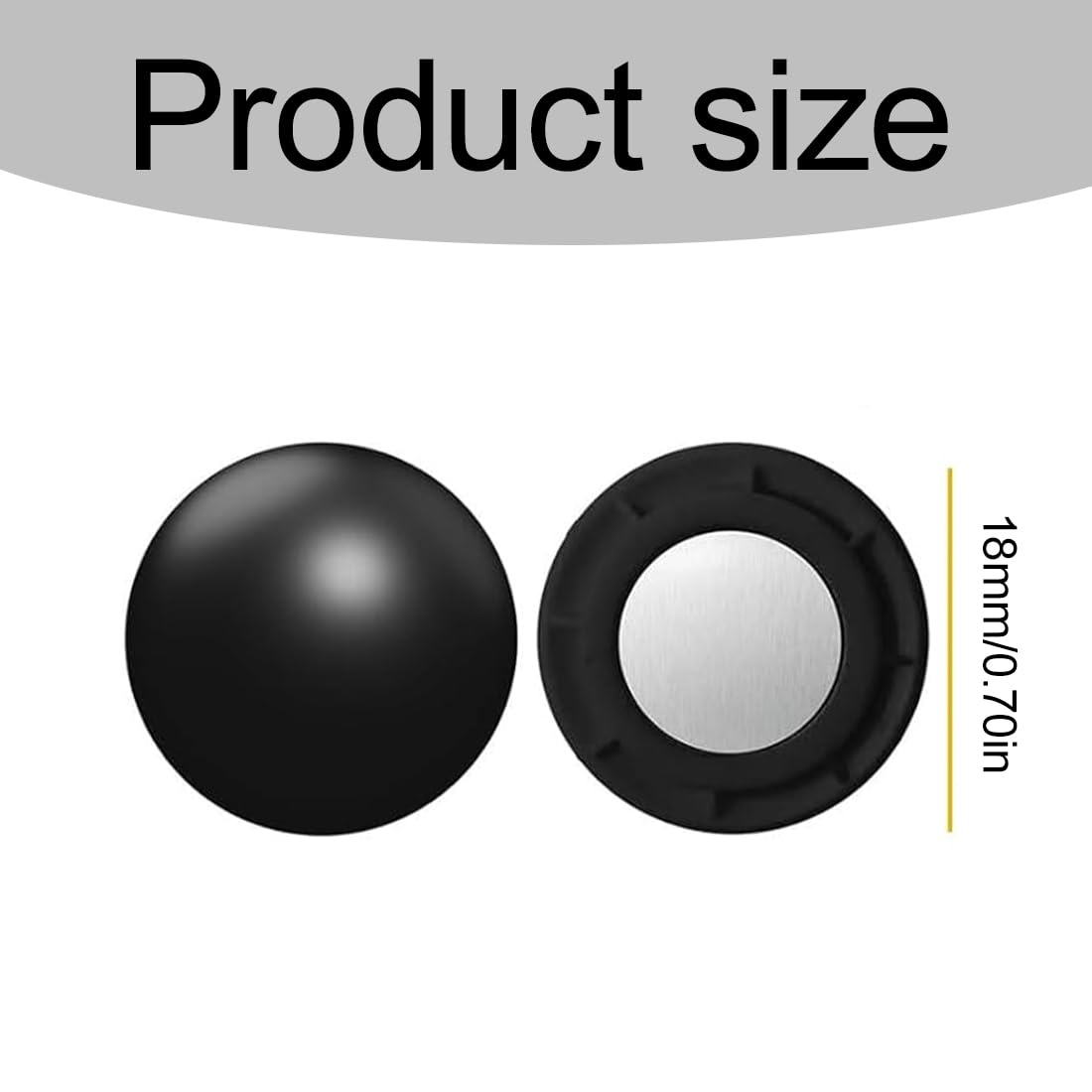 Set de 4 pièces dossard Number fixateur, dossard Number Aimant pour dossard Number Accessories, Accessoire de Boucle magnétique pour Marathon ou Semi - Marathon,Ø18 mm Aimants Dorsaux Running Noir