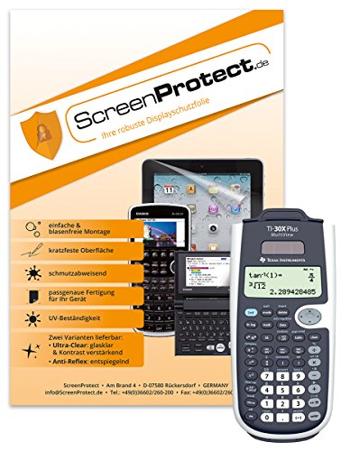 ScreenProtect UltraClear Screen Protector for TI-30 X Plus & TI-30 X Pro with Squeegee and Microfibre Cloth