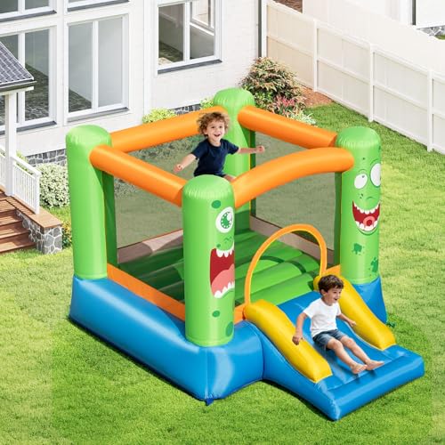 Maxmass Inflatable Bouncy Castle, Kids Jumping House with Slide, Carrying Bag, Children Inflatable Bounce House Blow up Bouncing Playhouse for Indoor Outdoor - Image 9