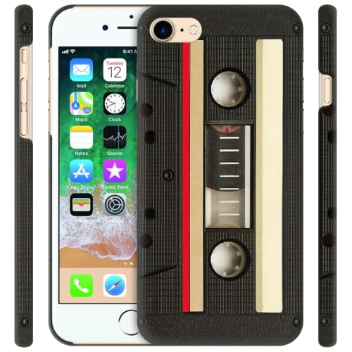 Image of GlamCase for iPhone 7/8 / SE 2 / SE 3, iPhone 7/8 / SE 2 / SE 3 Case - Vintage Cassette Printed Slim Fit Cute Plastic Hard Protective Designer Back Case/Cover for