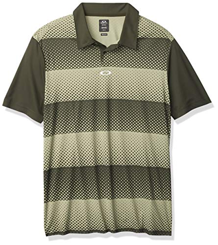 Oakley Men's Polo, Stripes Green, M