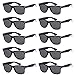 WHOLESALE UNISEX 80'S STYLE RETRO BULK LOT SUNGLASSES (Gloss Black, Smoke)